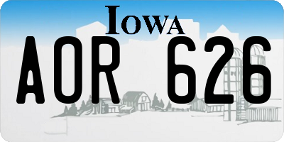 IA license plate AOR626