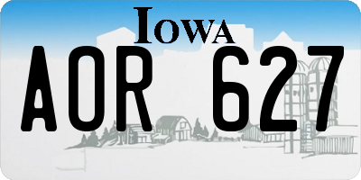 IA license plate AOR627