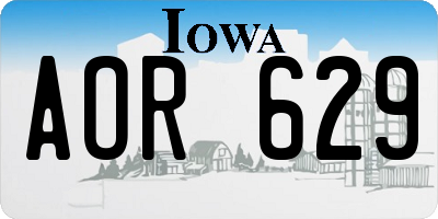IA license plate AOR629