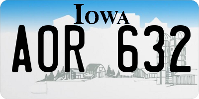 IA license plate AOR632