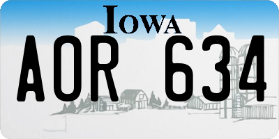 IA license plate AOR634