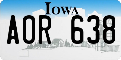 IA license plate AOR638