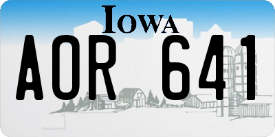 IA license plate AOR641