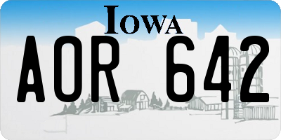 IA license plate AOR642