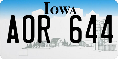 IA license plate AOR644