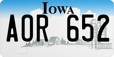 IA license plate AOR652