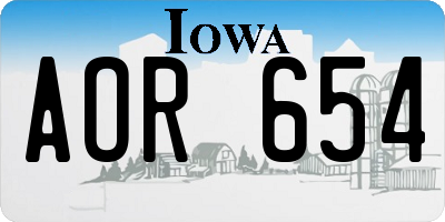 IA license plate AOR654