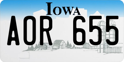IA license plate AOR655