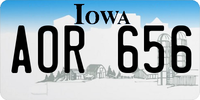 IA license plate AOR656