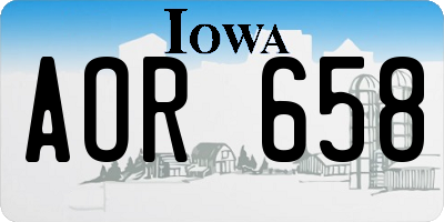 IA license plate AOR658