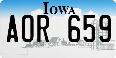 IA license plate AOR659