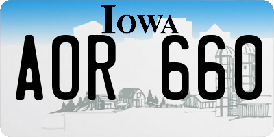 IA license plate AOR660
