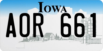 IA license plate AOR661