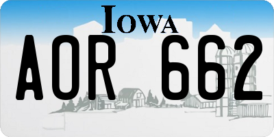 IA license plate AOR662