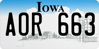 IA license plate AOR663