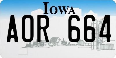 IA license plate AOR664