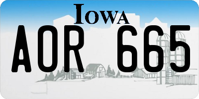 IA license plate AOR665