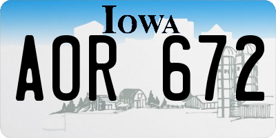 IA license plate AOR672