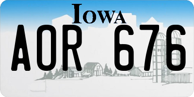 IA license plate AOR676