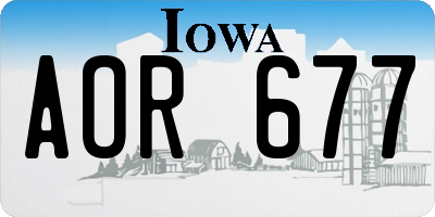 IA license plate AOR677