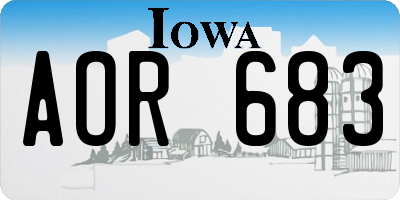 IA license plate AOR683