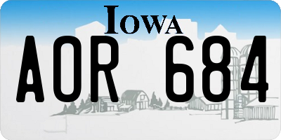 IA license plate AOR684