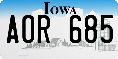 IA license plate AOR685