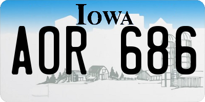 IA license plate AOR686
