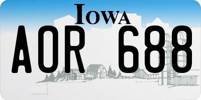IA license plate AOR688