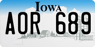 IA license plate AOR689