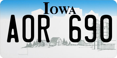 IA license plate AOR690