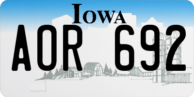 IA license plate AOR692