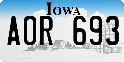 IA license plate AOR693