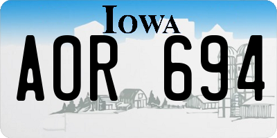 IA license plate AOR694