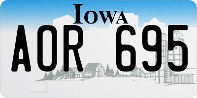 IA license plate AOR695