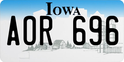 IA license plate AOR696