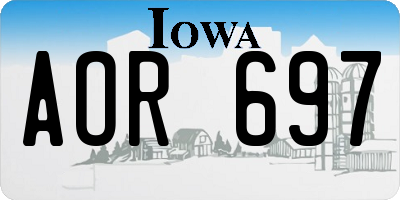 IA license plate AOR697
