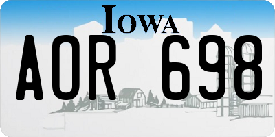 IA license plate AOR698