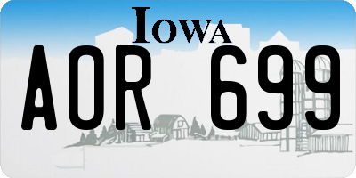 IA license plate AOR699