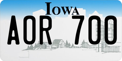 IA license plate AOR700
