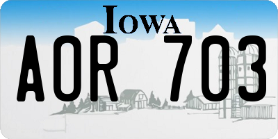 IA license plate AOR703