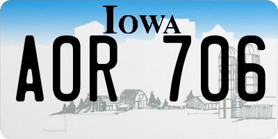 IA license plate AOR706