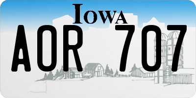 IA license plate AOR707