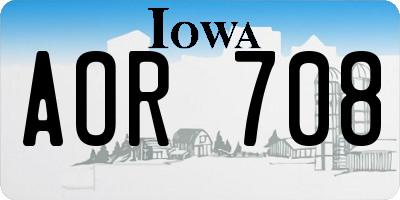 IA license plate AOR708