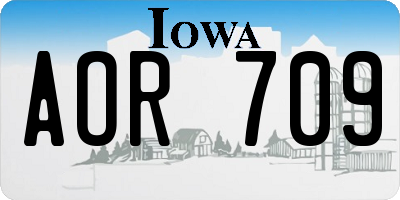 IA license plate AOR709