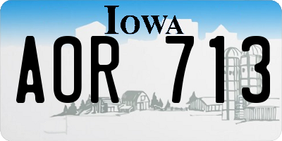 IA license plate AOR713