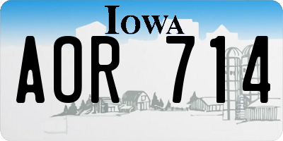 IA license plate AOR714