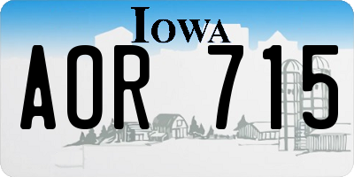 IA license plate AOR715