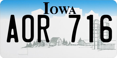 IA license plate AOR716