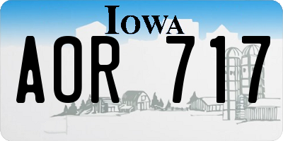 IA license plate AOR717